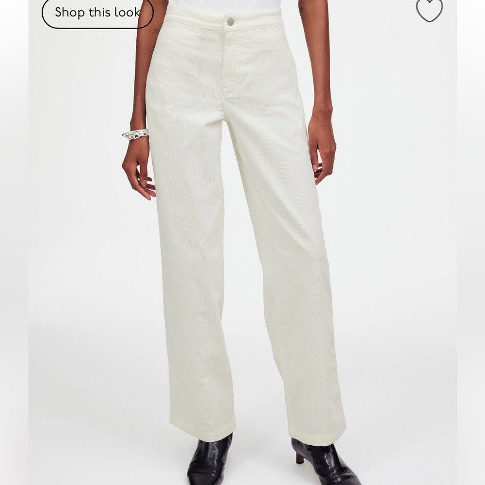 Madewell The Emmett Wide-Leg Pant in Corduroy: white size 25